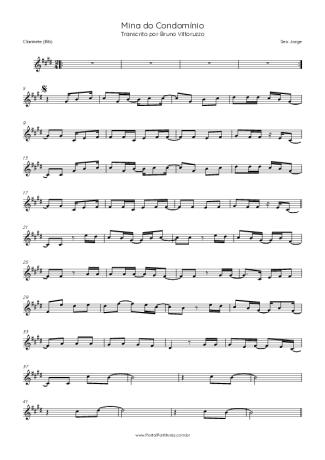 Seu Jorge Mina Do Condomínio score for Clarinet (Bb)