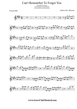 Shakira  score for Trumpet