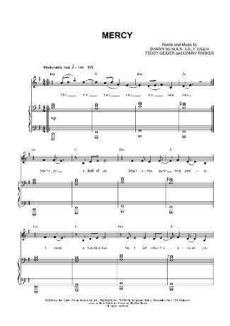 Shawn Mendes  score for Piano