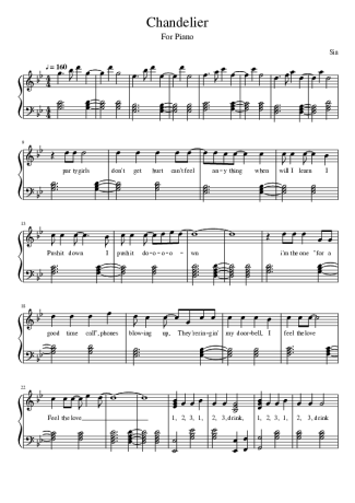 Sia  score for Piano