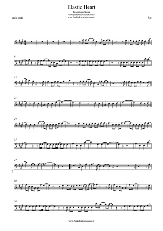 Sia Elastic Heart score for Cello