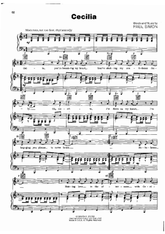 Simon and Garfunkel  score for Piano