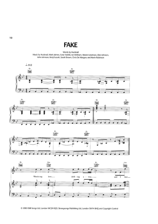 Simply Red Fake score for Piano