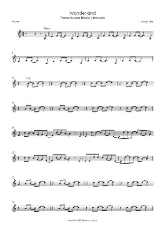 Simply Red  score for Flute