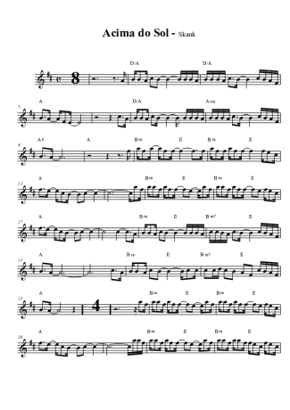 Skank Acima Do Sol score for Clarinet (Bb)