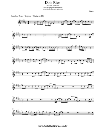 Skank Dois Rios score for Tenor Saxophone Soprano (Bb)