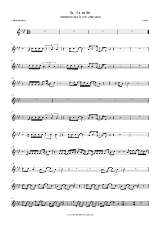 Skank Sutilmente score for Clarinet (Bb)