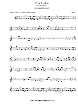 Skank Três Lados score for Clarinet (Bb)