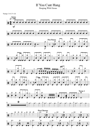 Sleeping With Sirens  score for Drums