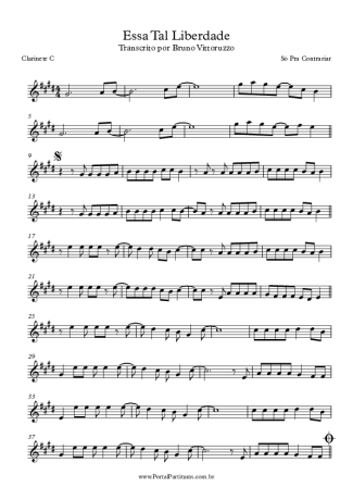 Só Pra Contrariar  score for Clarinet (C)