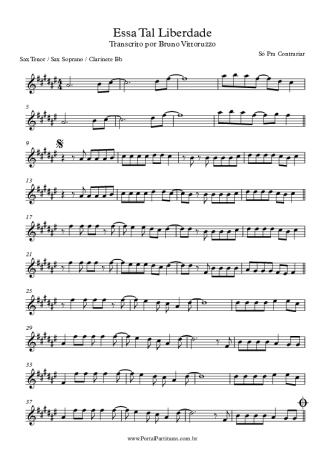 Só Pra Contrariar  score for Tenor Saxophone Soprano (Bb)