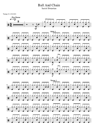 Social Distortion  score for Drums