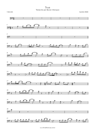 Spandau Ballet  score for Cello