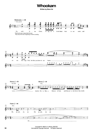 Steve Vai Whookam score for Guitar