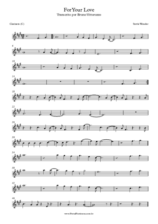 Stevie Wonder For Your Love score for Clarinet (C)