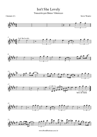 Stevie Wonder Isn´t She Lovely score for Clarinet (C)