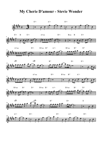 Stevie Wonder My Cherie Amour score for Clarinet (Bb)