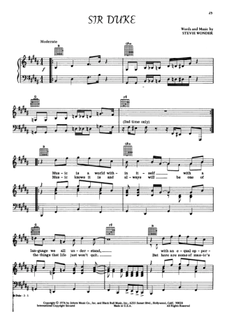 Stevie Wonder  score for Piano