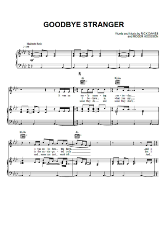 Supertramp  score for Piano