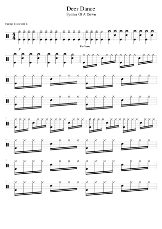 System Of A Down Deer Dance score for Drums