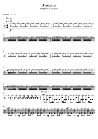 System Of A Down  score for Drums