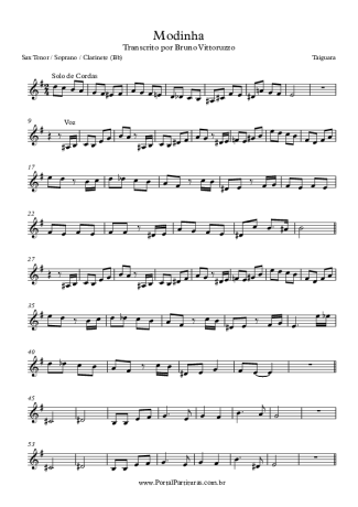 Taiguara  score for Tenor Saxophone Soprano (Bb)