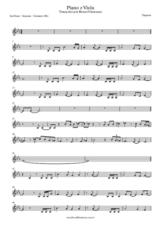 Taiguara Piano E Viola score for Clarinet (Bb)