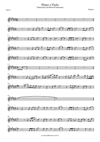 Taiguara Piano E Viola score for Flute