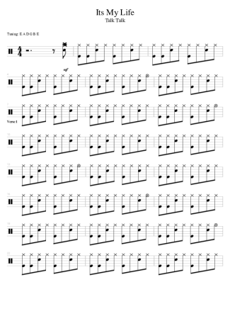 Talk Talk  score for Drums