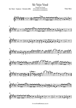 Tânia Mara  score for Tenor Saxophone Soprano (Bb)