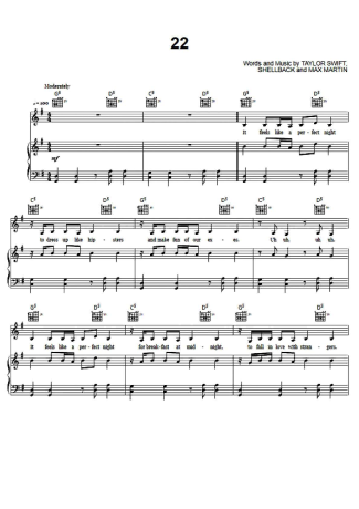 Taylor Swift  score for Piano