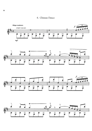 Tchaikovsky Chinese Dance score for Acoustic Guitar
