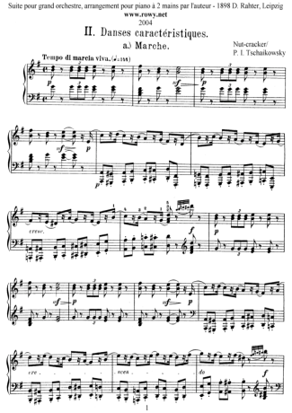 Tchaikovsky Danses Caracteristiques (The Nutcracker Suite) score for Piano