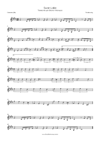 Tchaikovsky Swan Lake score for Clarinet (Bb)