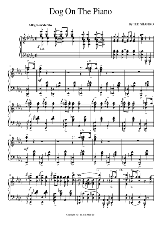 Ted Shapiro  score for Piano