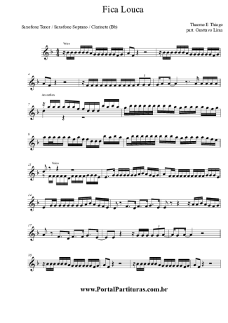 Thaeme e Thiago  score for Tenor Saxophone Soprano (Bb)