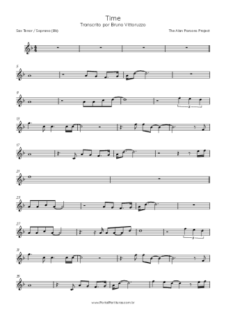 The Alan Parsons Project Time score for Tenor Saxophone Soprano (Bb)