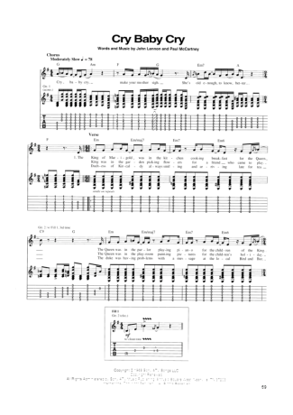 The Beatles Cry Baby Cry score for Guitar