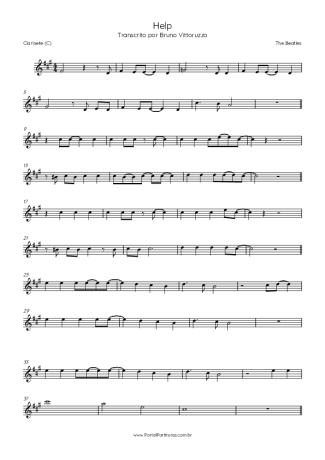 The Beatles Help score for Clarinet (C)