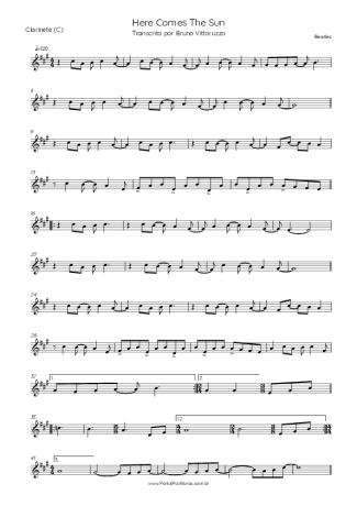 The Beatles Here Comes The Sun score for Clarinet (C)