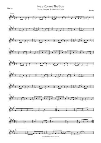 The Beatles Here Comes The Sun score for Flute