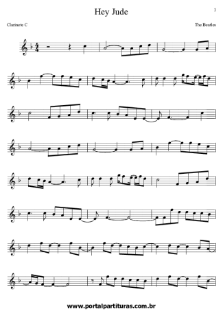 The Beatles Hey Jude score for Clarinet (C)