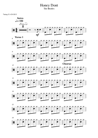 The Beatles  score for Drums