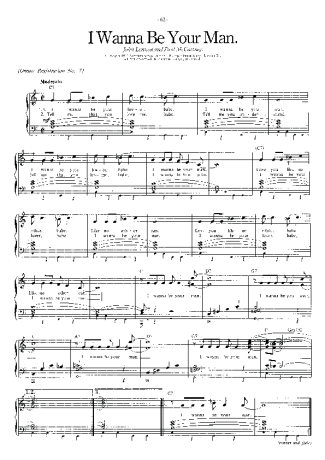 The Beatles I Wanna Be Your Man score for Piano