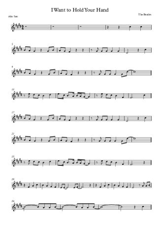 The Beatles I Want To Hold Your Hand score for Alto Saxophone