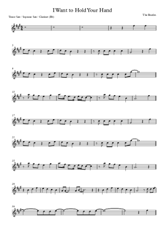 The Beatles I Want To Hold Your Hand score for Clarinet (Bb)
