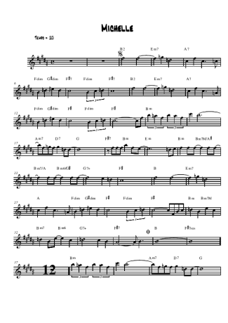 The Beatles Michelle score for Alto Saxophone