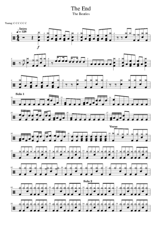 The Beatles  score for Drums