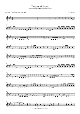 The Beatles  score for Tenor Saxophone Soprano (Bb)