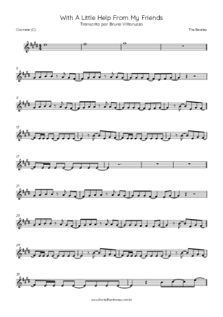 The Beatles With A Little Help From My Friends score for Clarinet (C)